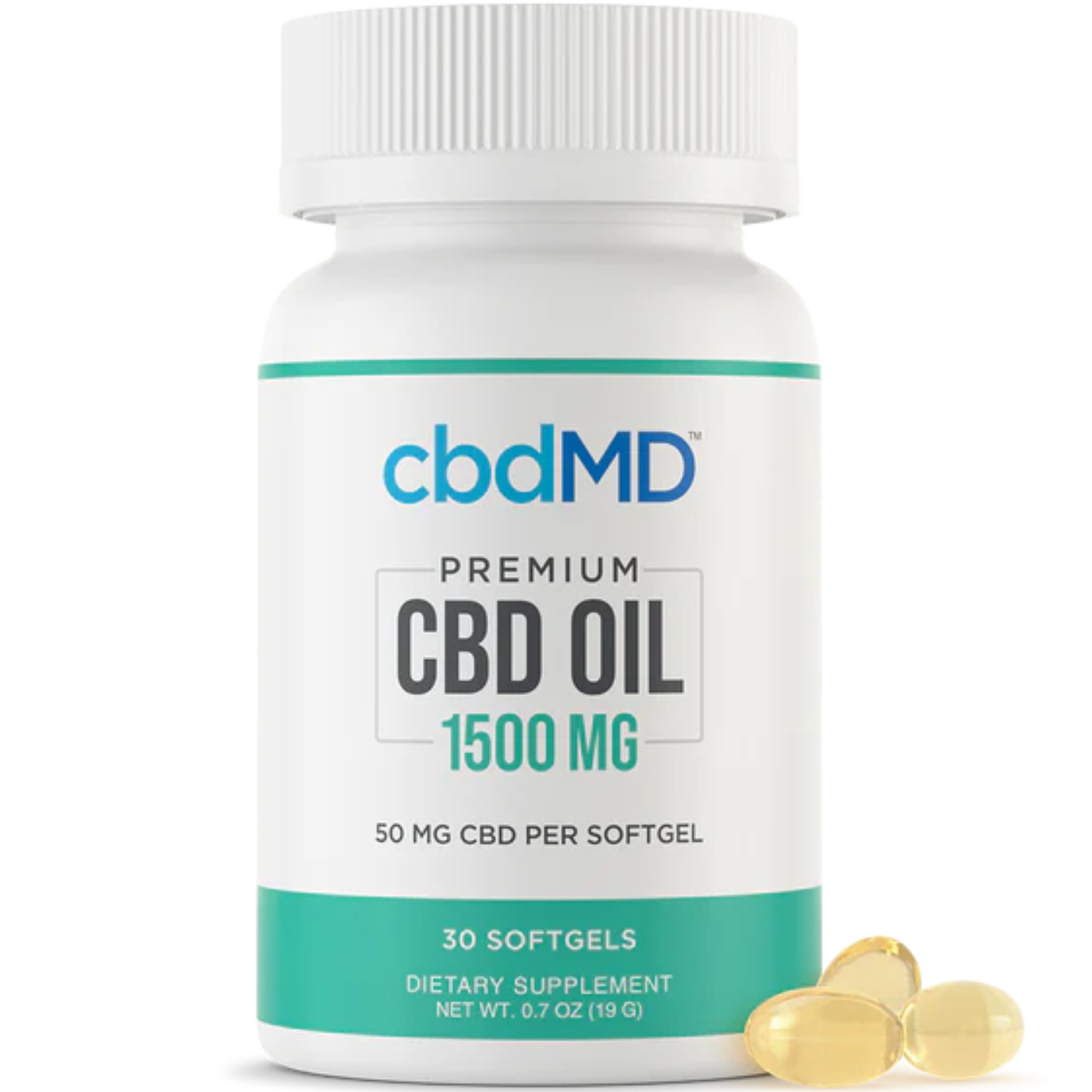 cbdMD | CBD Broad Spectrum Softgels | 1500mg – 30 Count