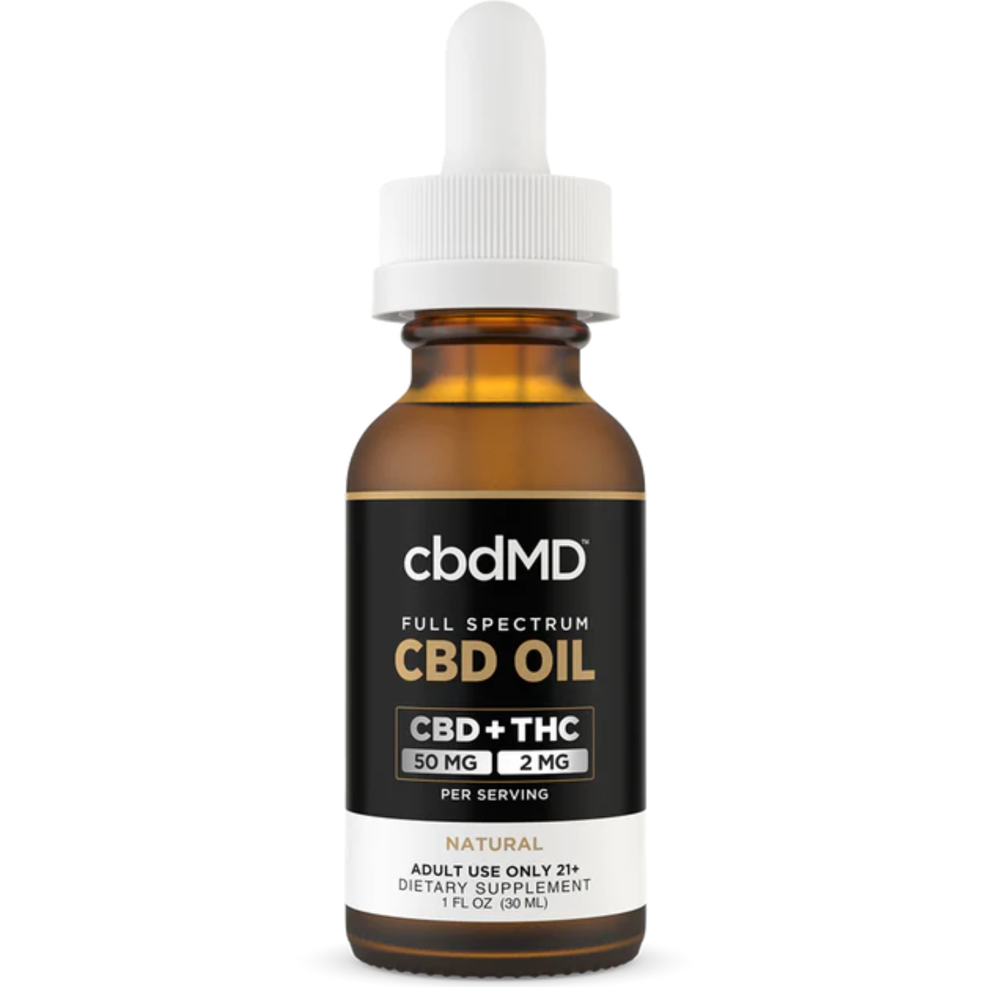 cbdMD | Full Spectrum CBD Tincture Natural Flavor | 1,500mg – 30 ML