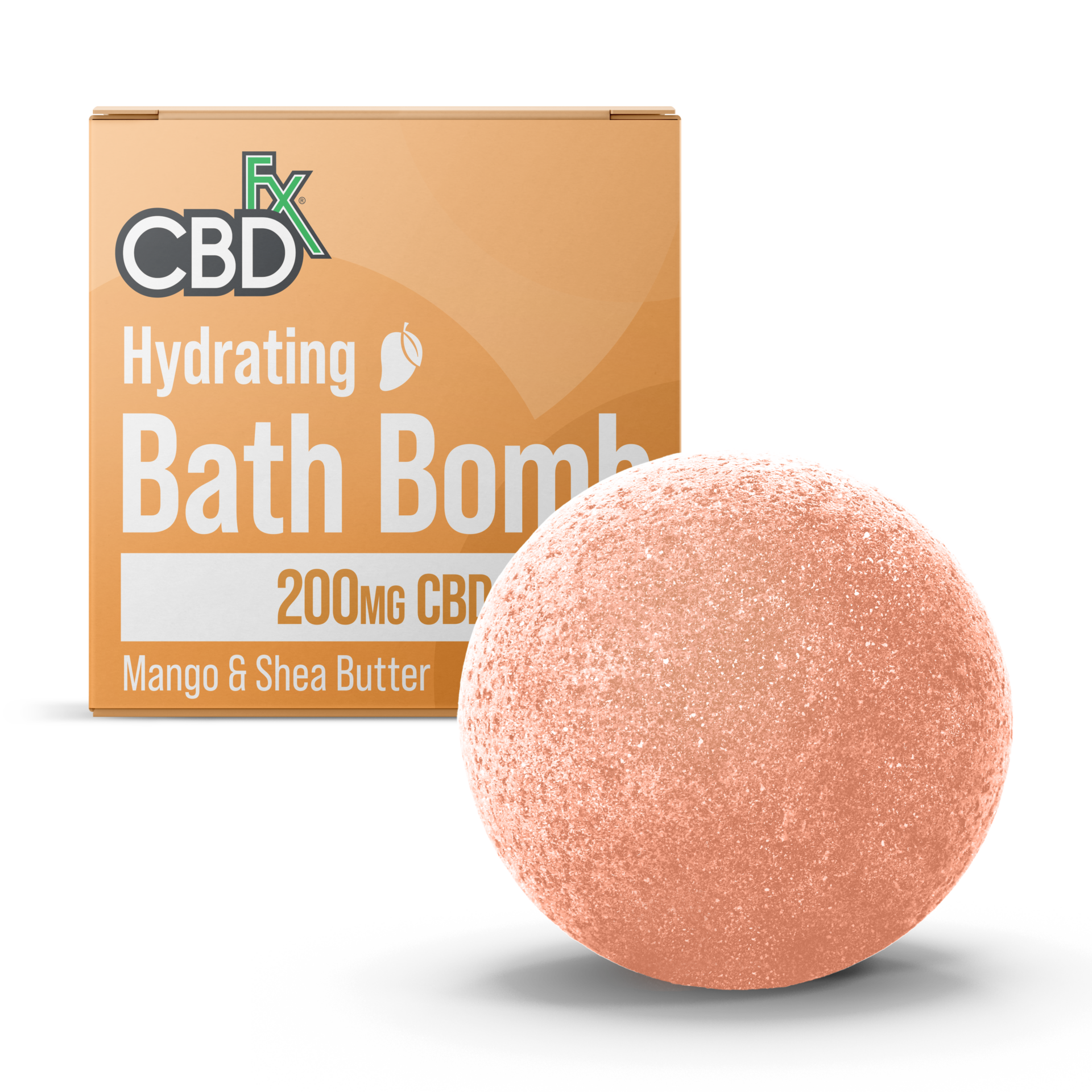 CBDfx | CBD Bath Bomb – Hydrating | 200mg Mango & Shea Butter Bath Bomb