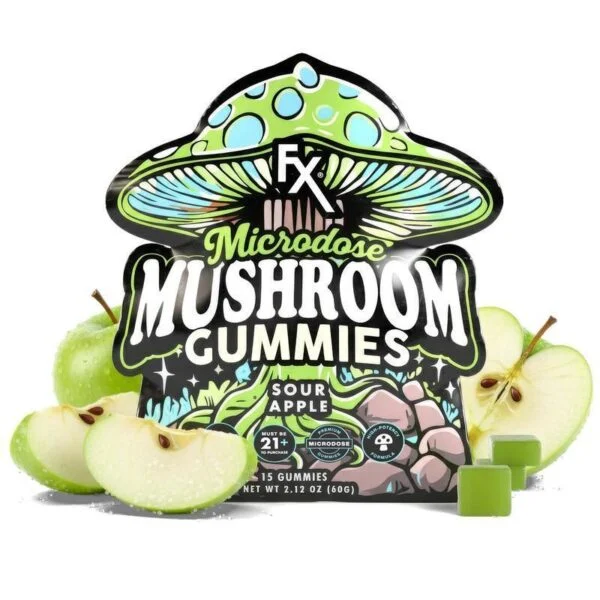 CBDfx | Sour Apple Microdose Mushroom Gummies | 15ct