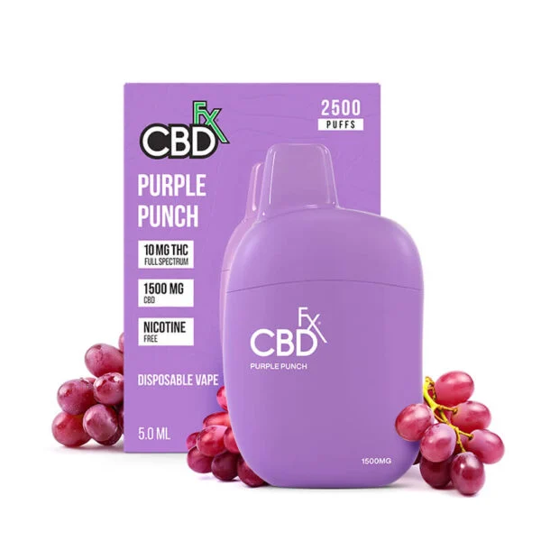 CBDfx | THC Vape Pen – Purple Punch – 1500mg CBD + 10mg THC