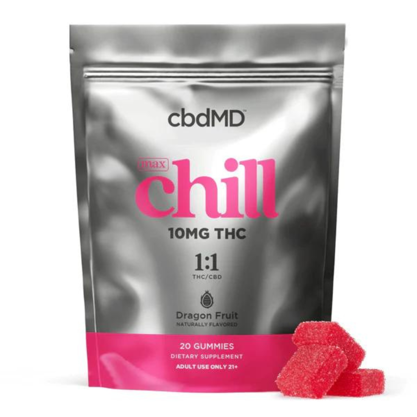 cbdMD | Delta-9 THC Chill Gummies | 10mg THC +10mg CBD – 20ct