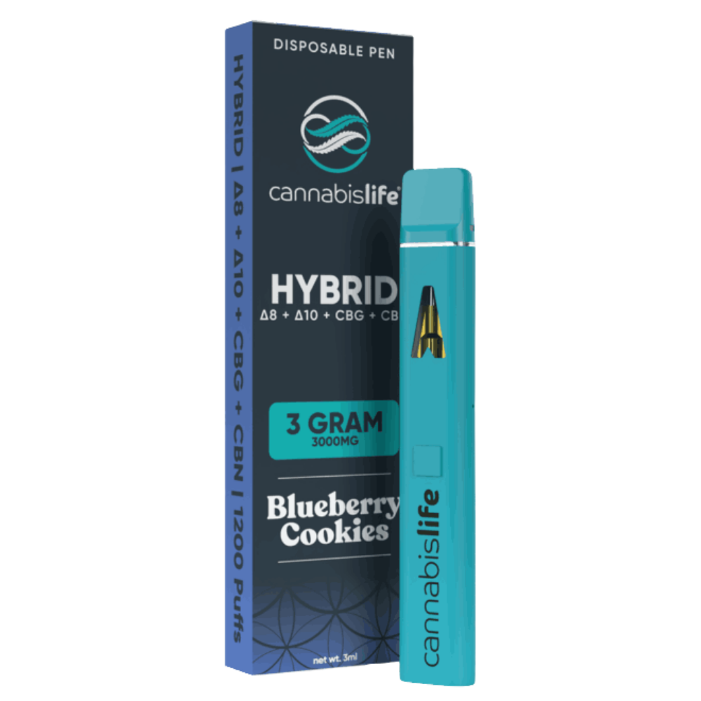 Cannabis Life | Blueberry Cookies THC Vape Pen | 3g Hybrid – Entourage Blend Disposable Vape