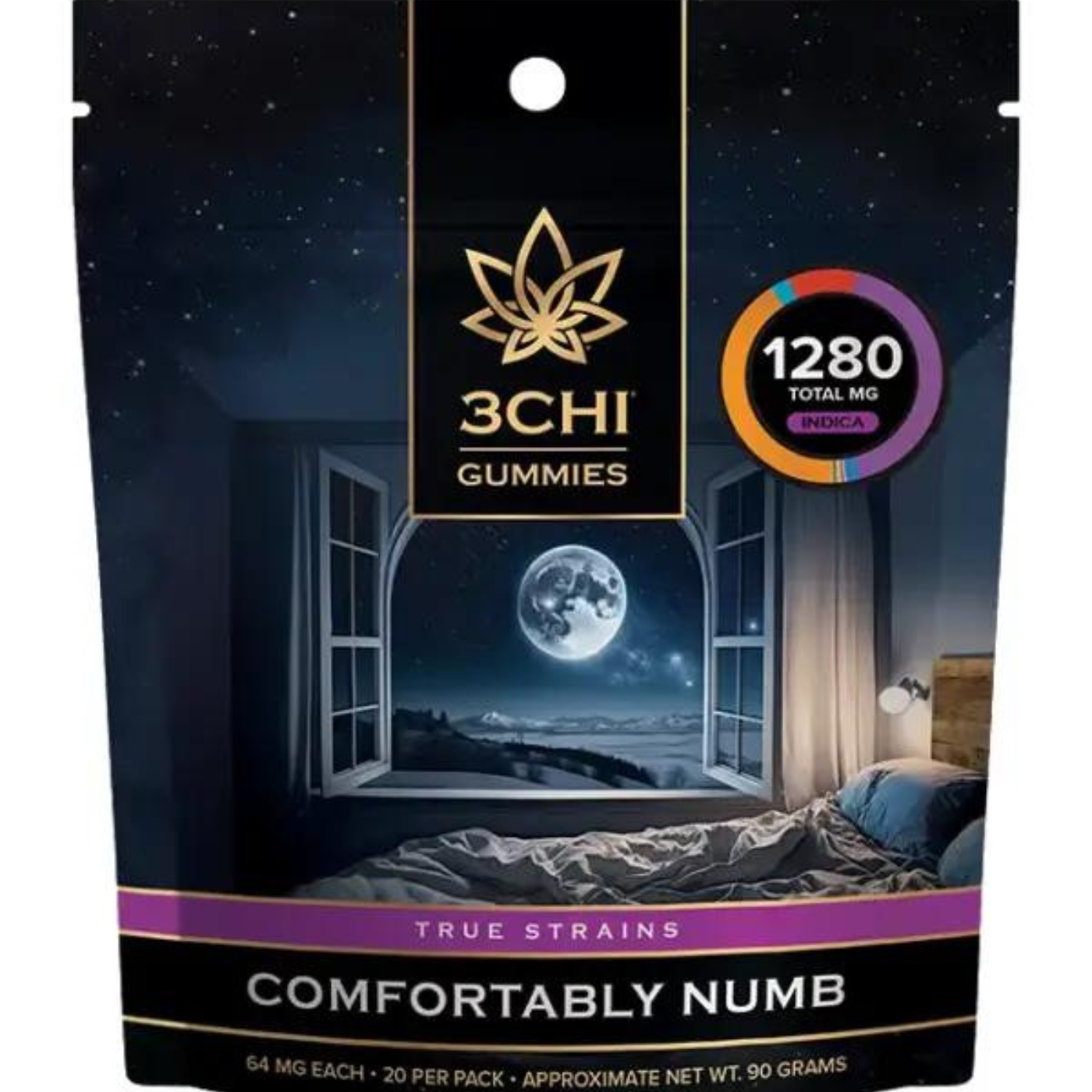 3CHI | True Strains High Potency Gummies Comfortably Numb Sativa | 300mg – 20ct