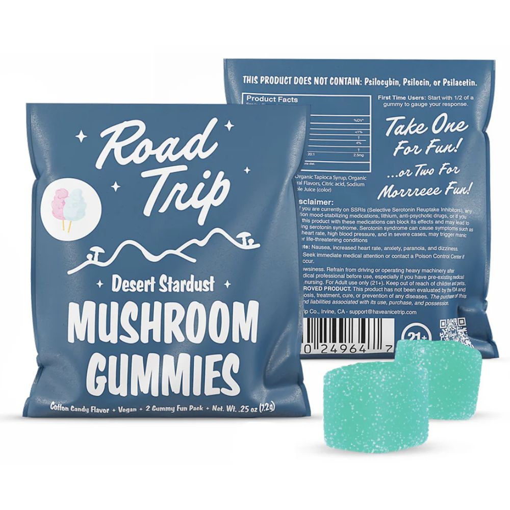Road Trip | Cotton Candy Mushroom Gummies | Desert Stardust – High Potency Extract – 2ct