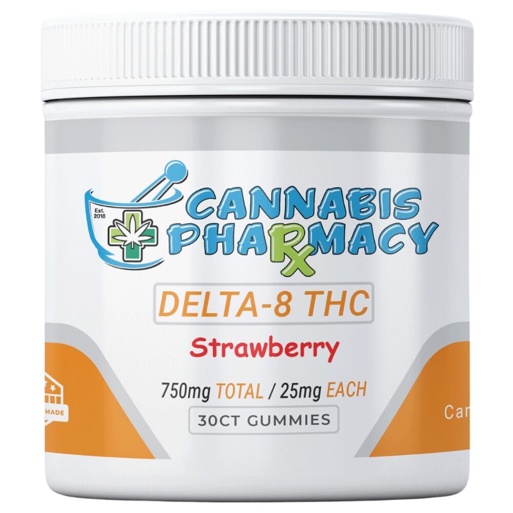 Cannabis Pharmacy Delta-8 THC Gummies | 25mg – Strawberry – 30ct