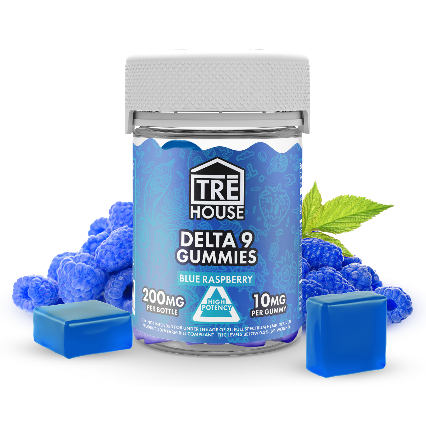 TRE House | Delta-9 THC Gummies – Blue Raspberry | 10mg – 20ct