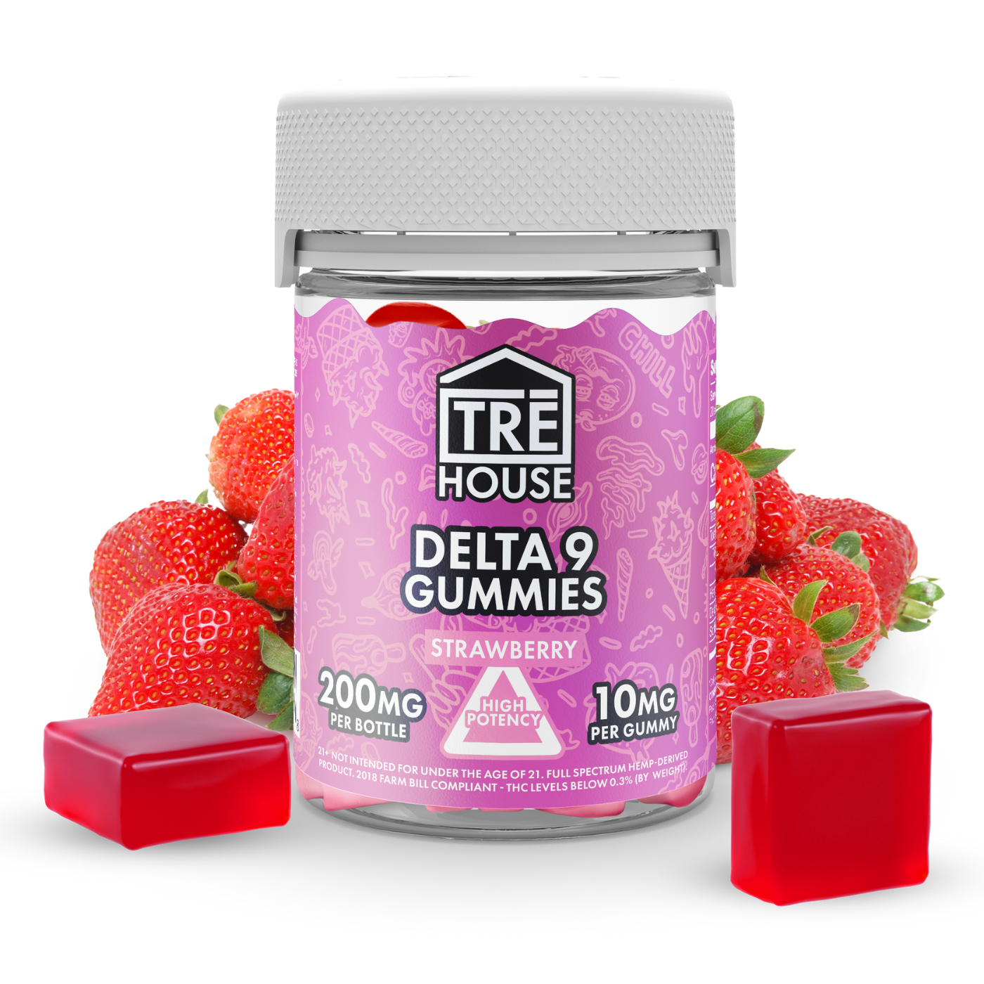 TRE House | Delta-9 THC Gummies – Strawberry | 10mg – 20ct