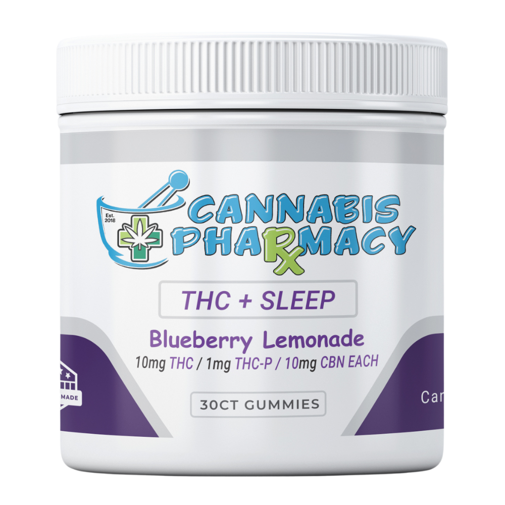 Cannabis Pharmacy | Deep Dream Sleep Gummies | 10mg CBN +10mg D9 +1mg THCP – Blueberry Lemonade – 30ct