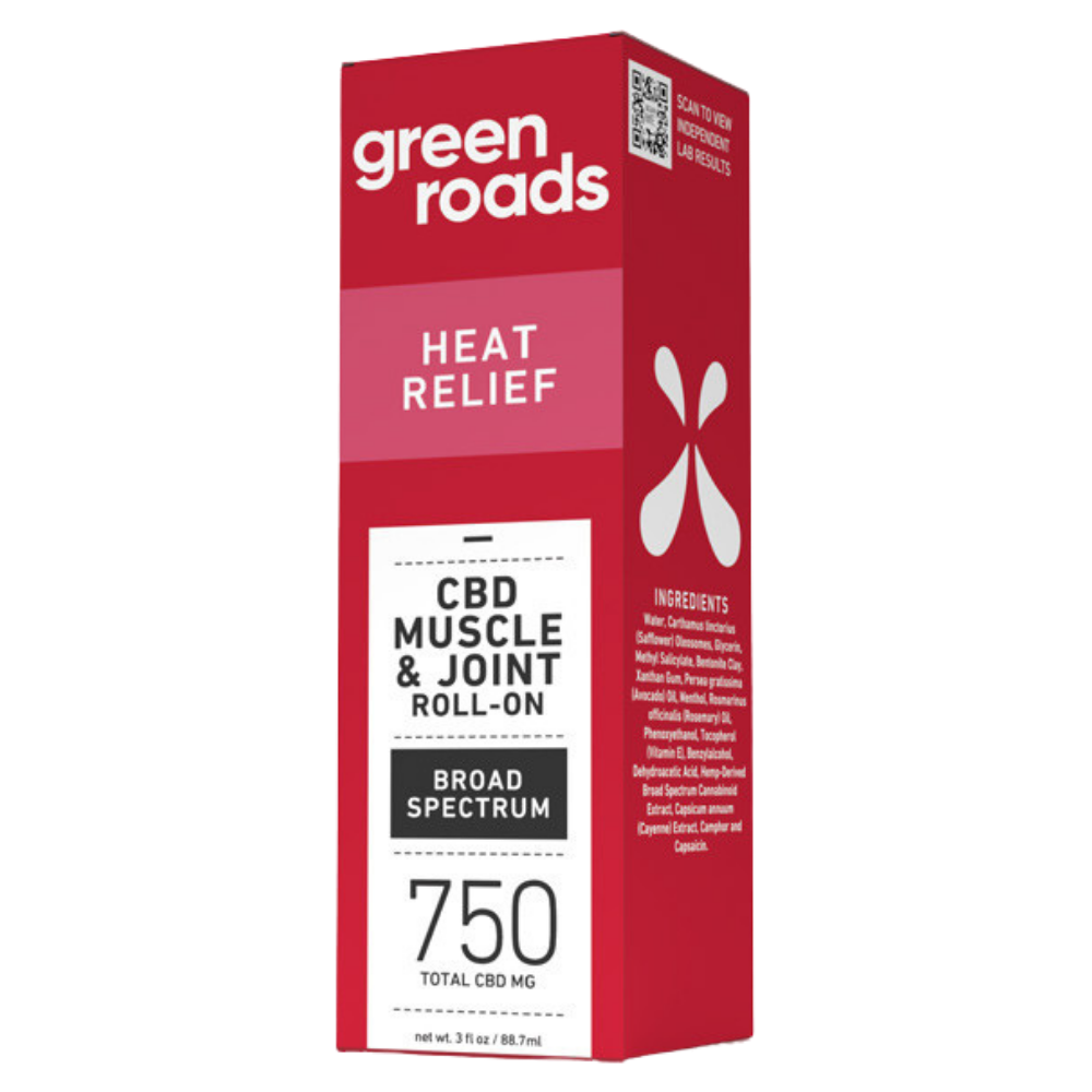 Green Roads | CBD Cream – 750mg Heating Formula | Muscle & Joint Heat Relief Roll-On