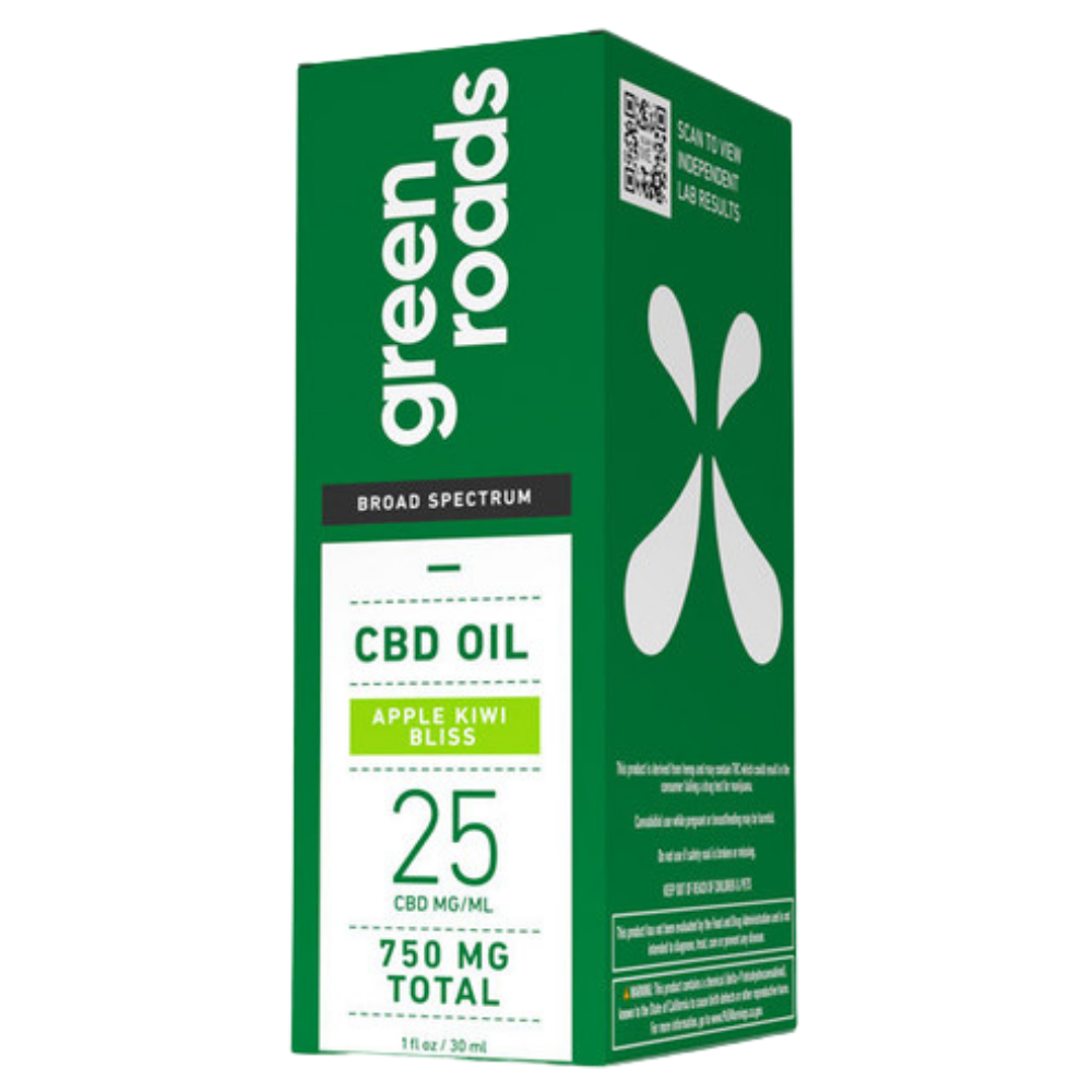 Green Roads | CBD Tincture | Apple Kiwi – Broad Spectrum CBD 750mg-30mL