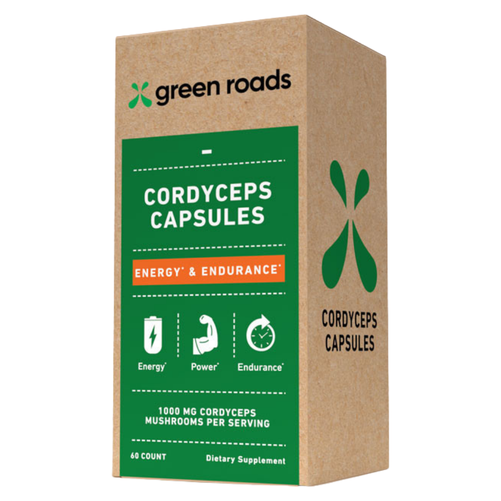 Green Roads | Nootropic Mushrooms Energy & Endurance Capsules | 500mg – 60 Count