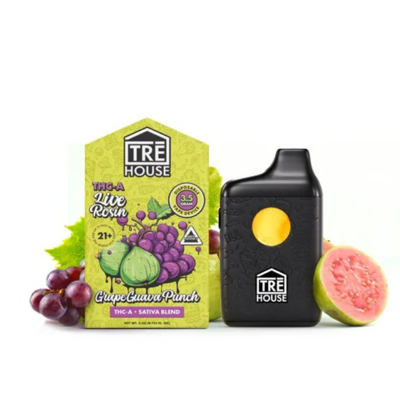 TRE House | THCA Vape Pen – Grape Guava Punch | Sativa – 3.5g Live Rosin