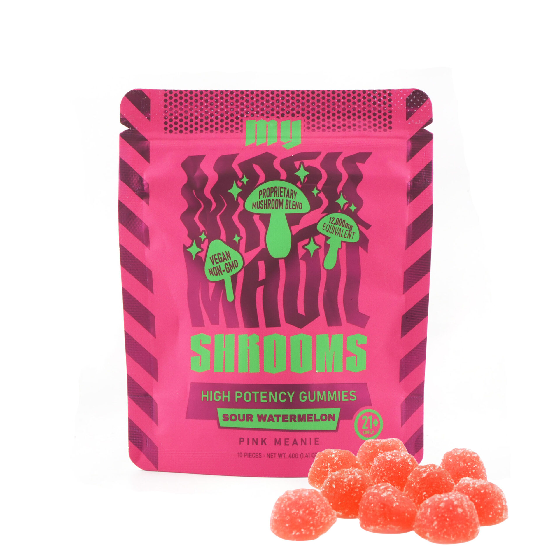 My Magic Shrooms | Sour Watermelon Mushroom Gummies | Pink Meanie – 10ct