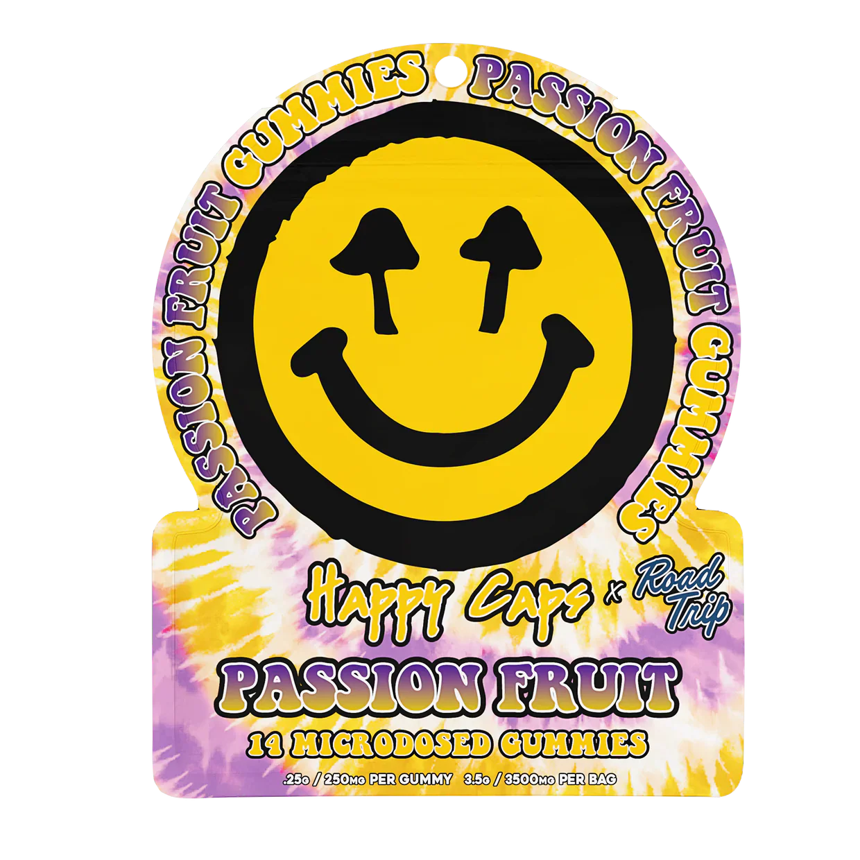 Happy Caps x Road Trip | Passion Fruit Microdose Mushroom Gummies | 14ct