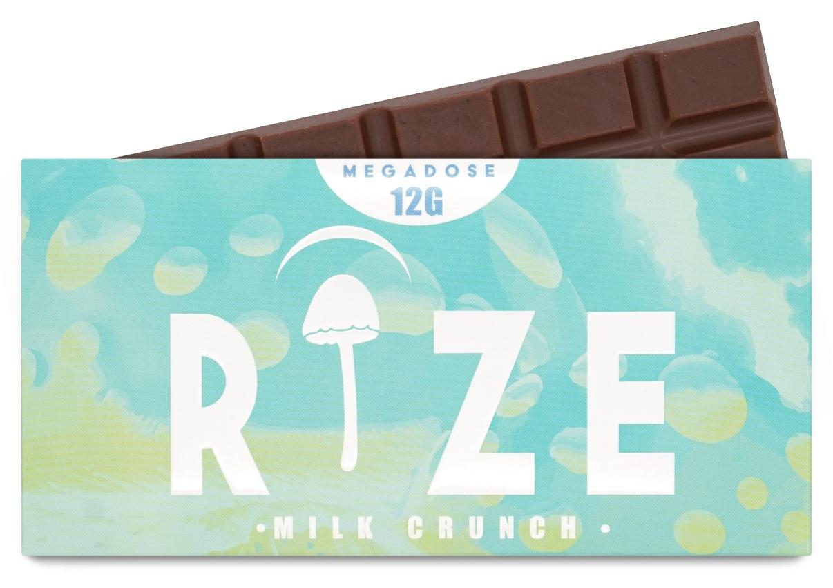 Rize | Milk Crunch Mushroom Chocolate Bar | Megadose 12g Bar