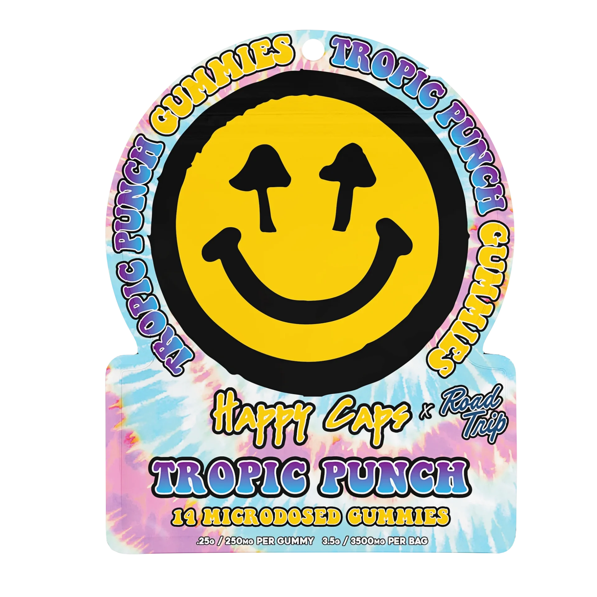 Happy Caps x Road Trip | Tropic Punch Microdose Mushroom Gummies | 14ct