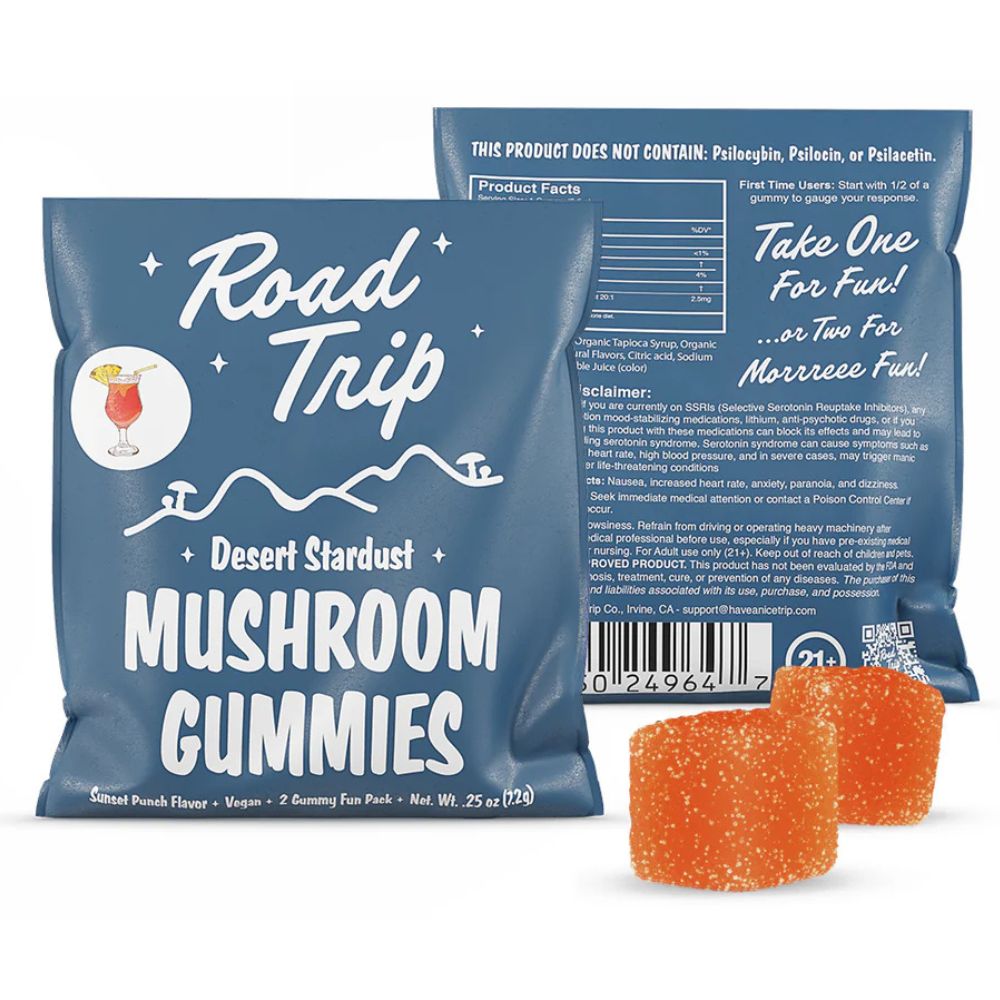 Road Trip | Sunset Punch Mushroom Gummies | Desert Stardust – High Potency Extract – 2ct