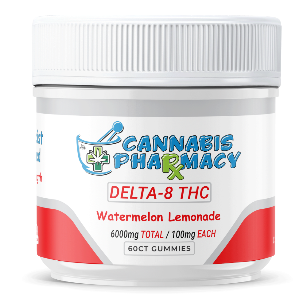 Cannabis Pharmacy Delta-8 THC Gummies | 100mg – Watermelon Lemonade – 60ct